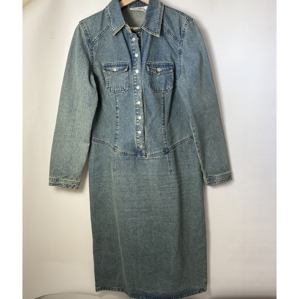Newport News JEANOLOGY Collection Y2K Jean Yoked Dress Western Rodeo Sz 12